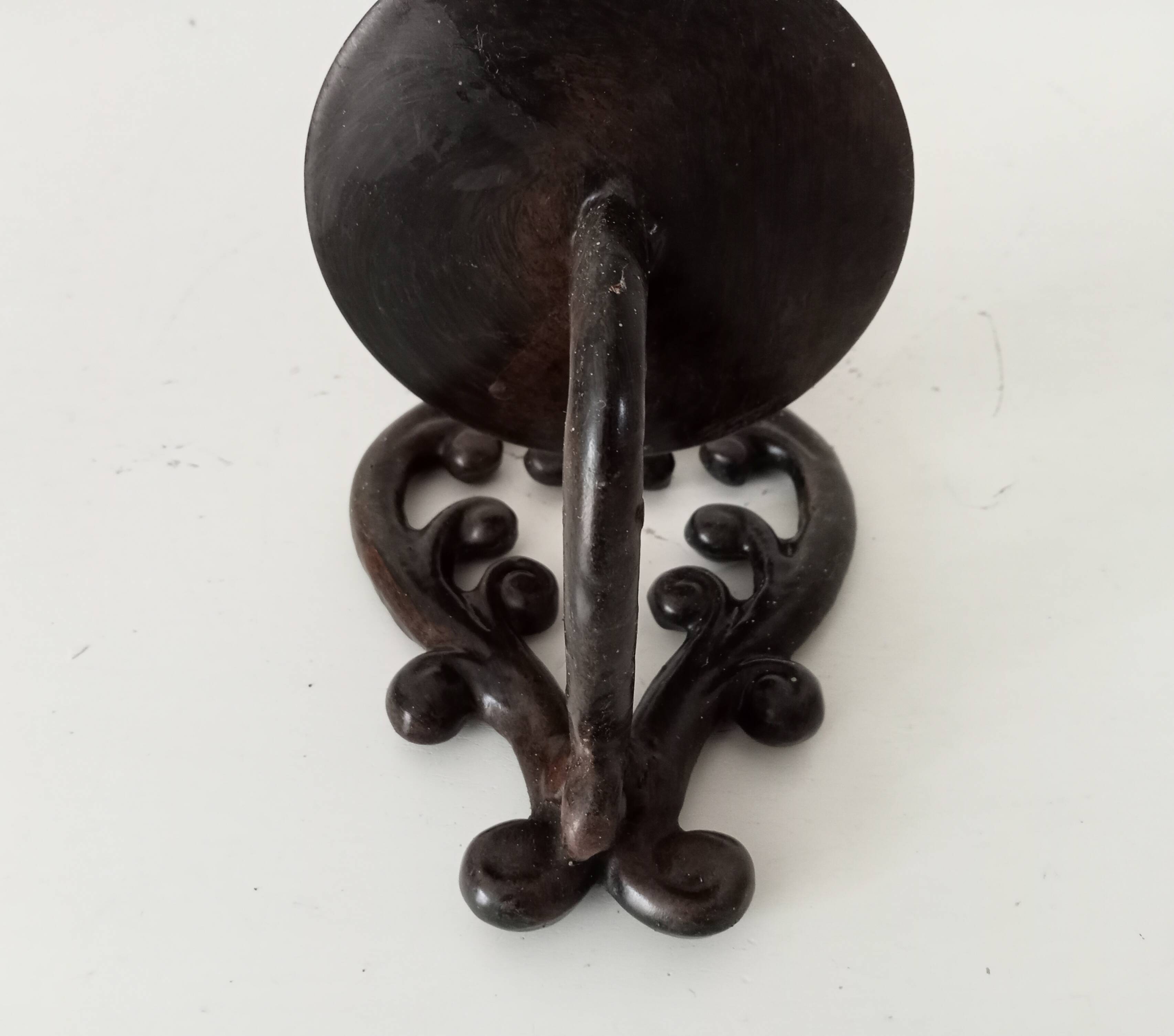 Antique wall candle holder in enamelled cast iron