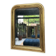 Louis-Philippe pearl mirror 82/61cm gilded with gold leaf, mercury glass, fireplace overmantel.