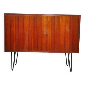 Buffet d'Erich Stratmann, teck, pieds en épingle à cheveux, armoire, années 1960
