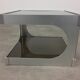 Side table space age aluminum smoked glass, end of sofa 1970