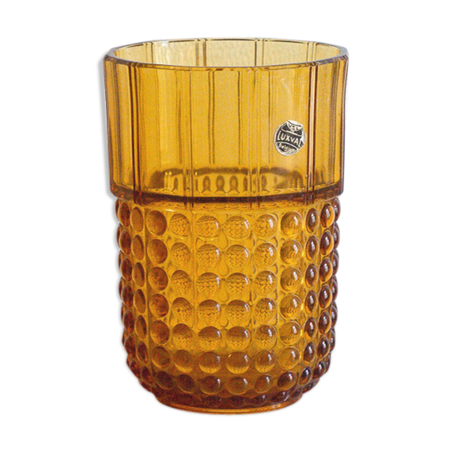 Igor Art Deco vase in Val Saint Lambert crystal, topaz color