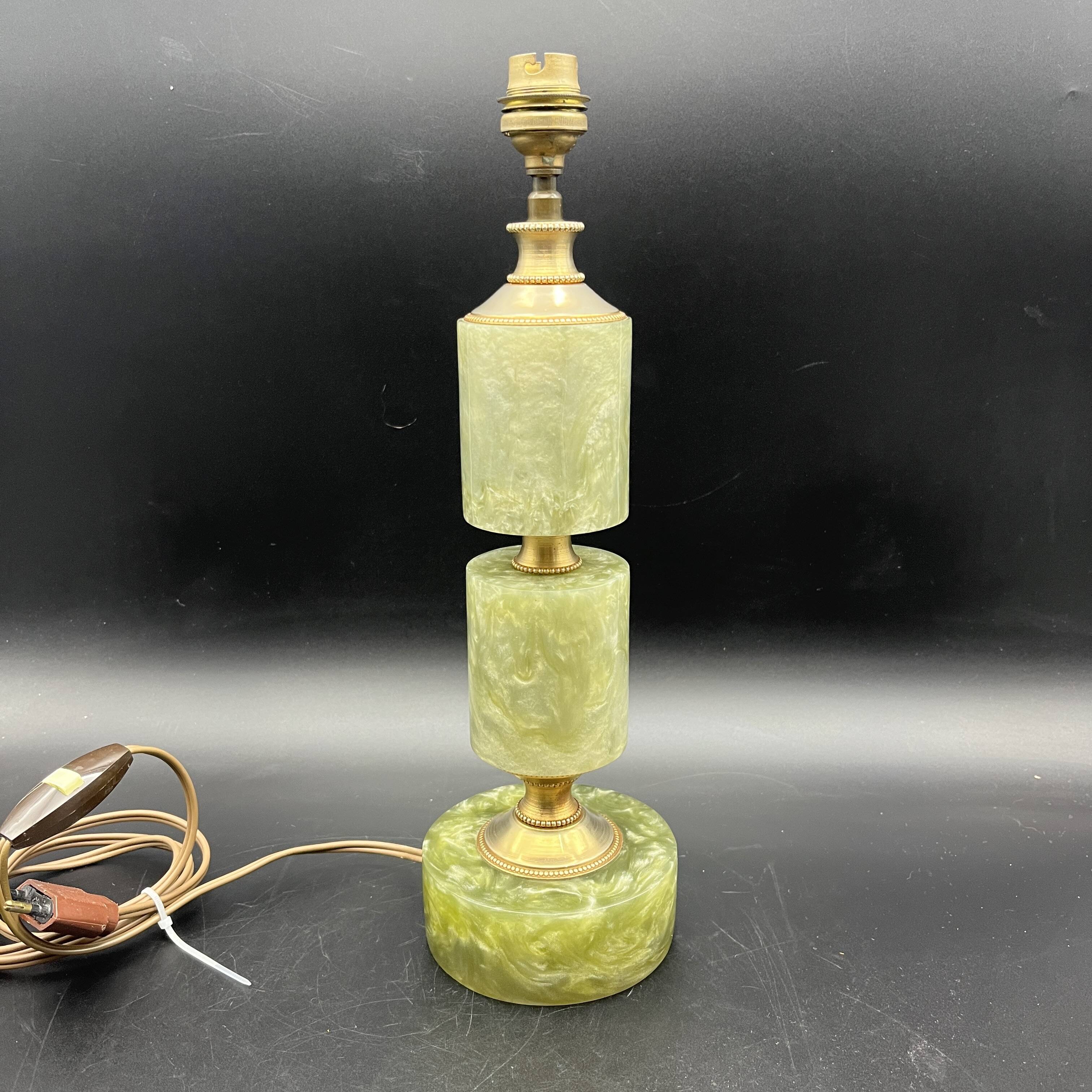 Old vintage pearly plastic lamp base