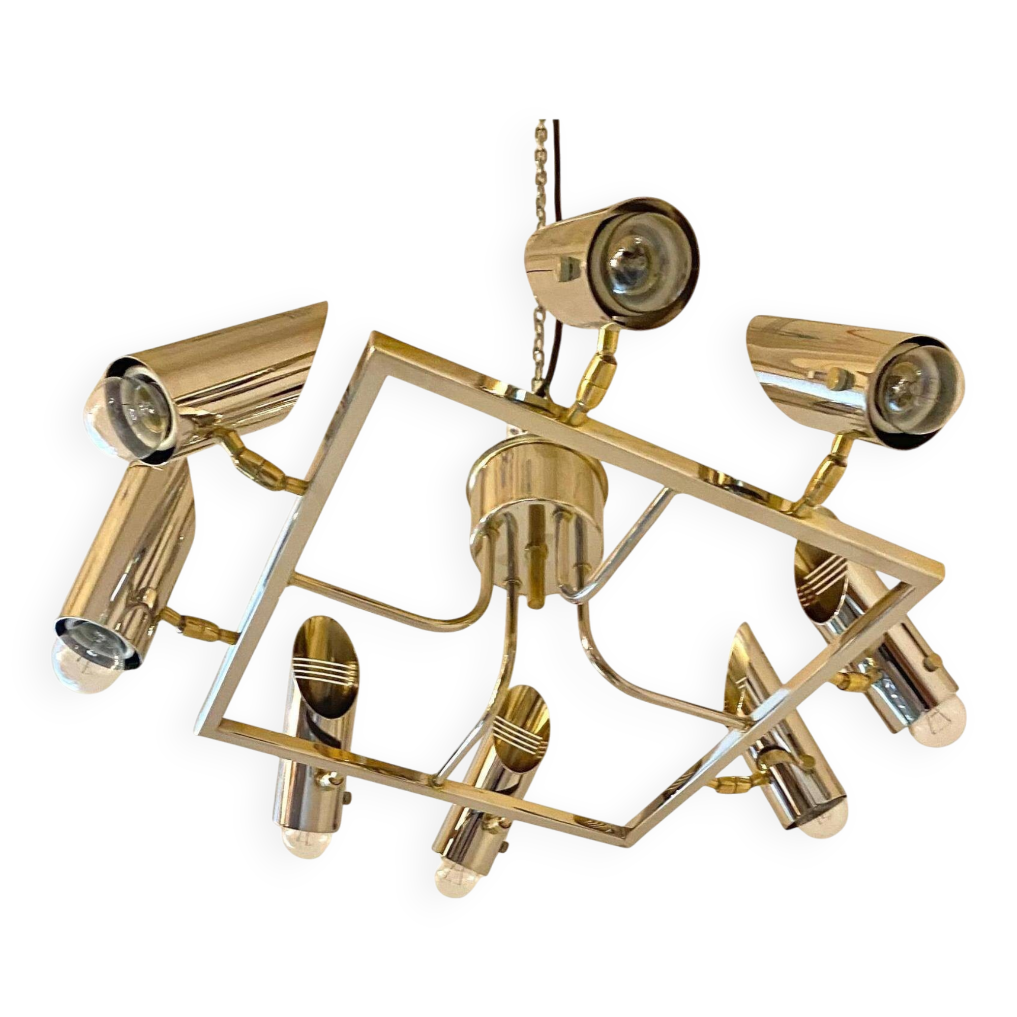 Space Age Multi Lights Ceiling Lamp in the Style of Stilnovo, Italy 1970's