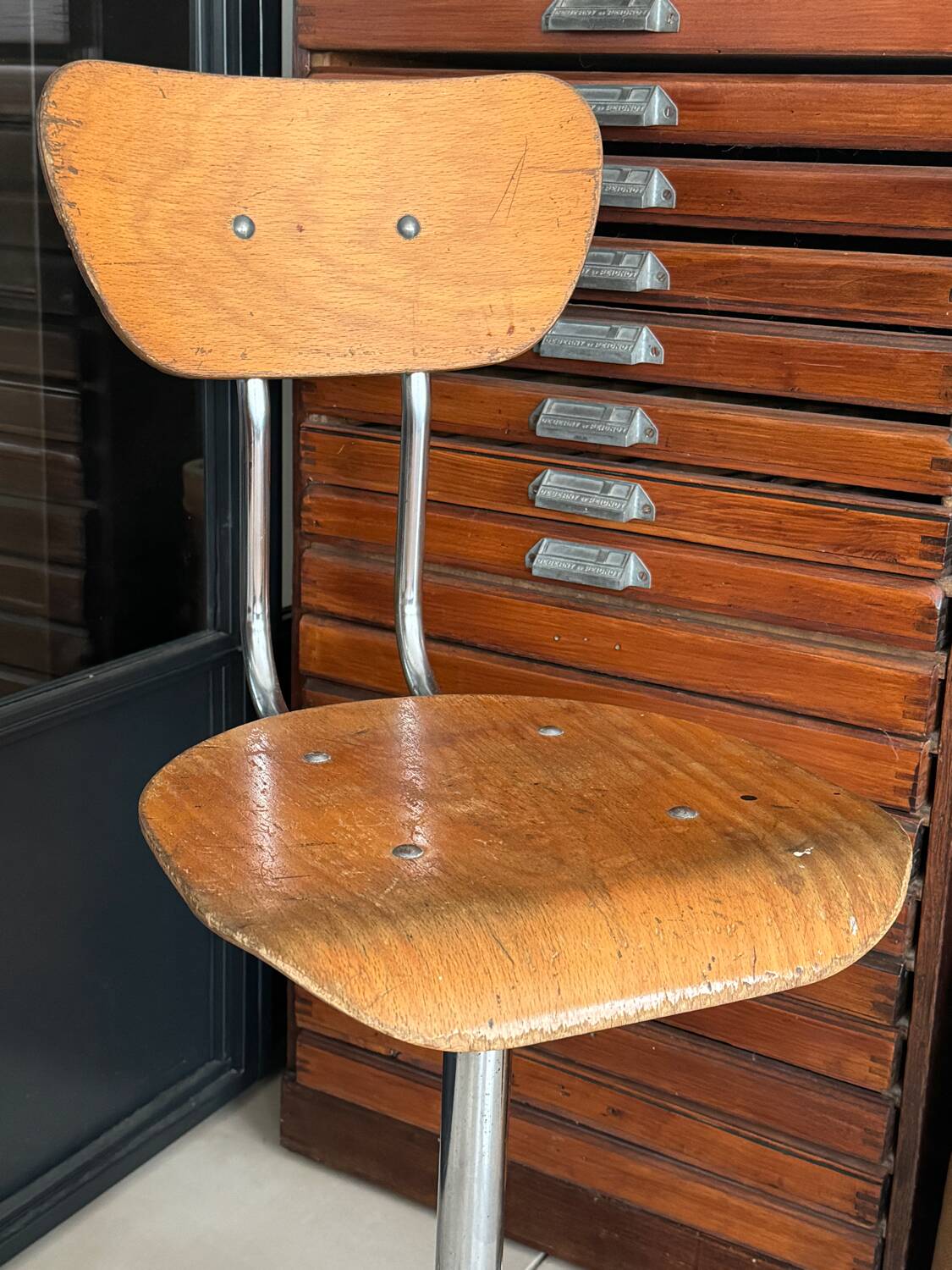 Old industrial workshop chair