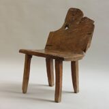 Rare Primitive  19th Century English Walnut Chair Wabi Sabi Style