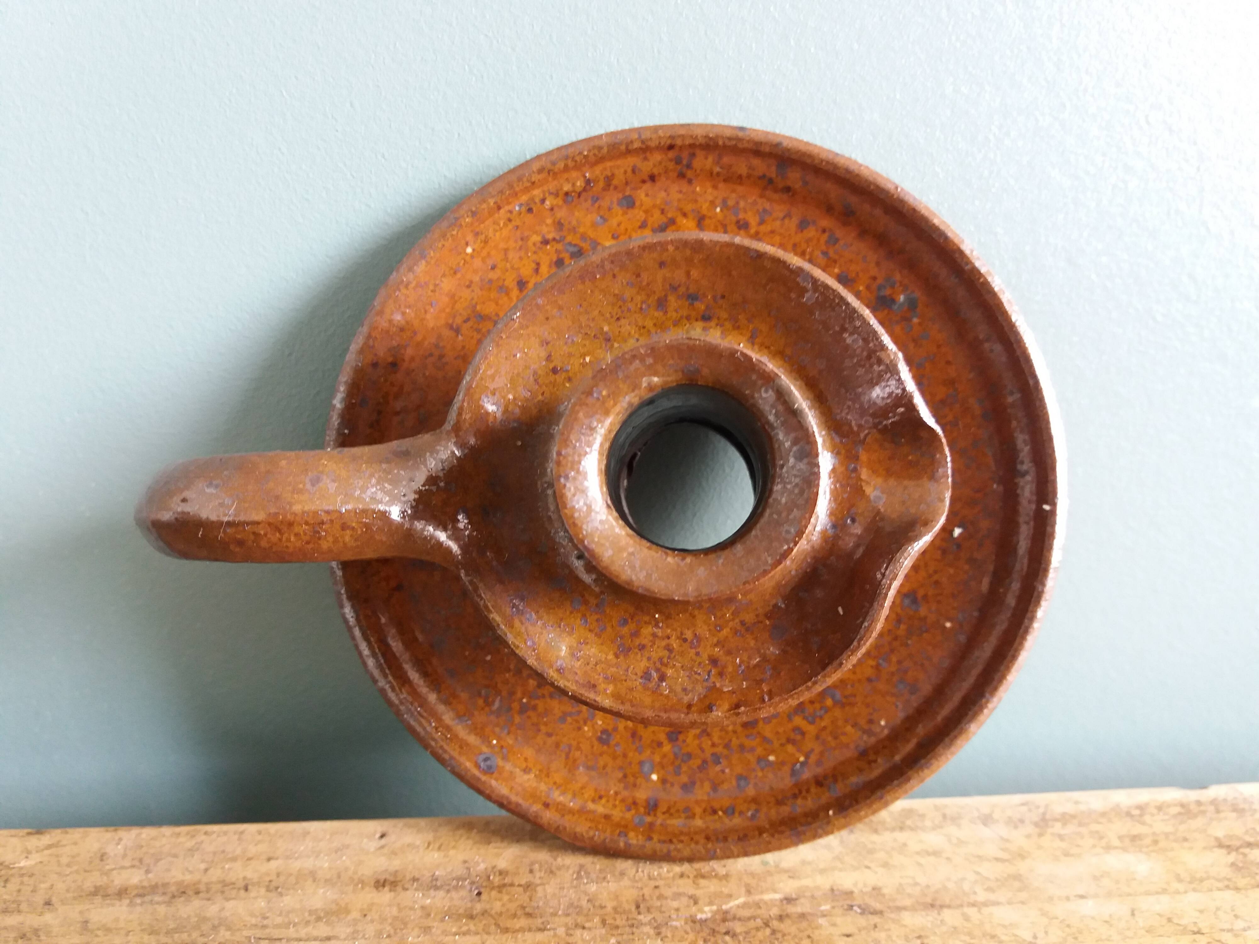 Cellar rat hand candle holder with pyrite terracotta