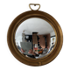 Miroir œil de sorcière vintage en bois doré