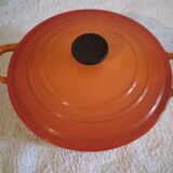 Cast iron casserole the vintage orange crucible