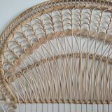 Peacock rattan headboard