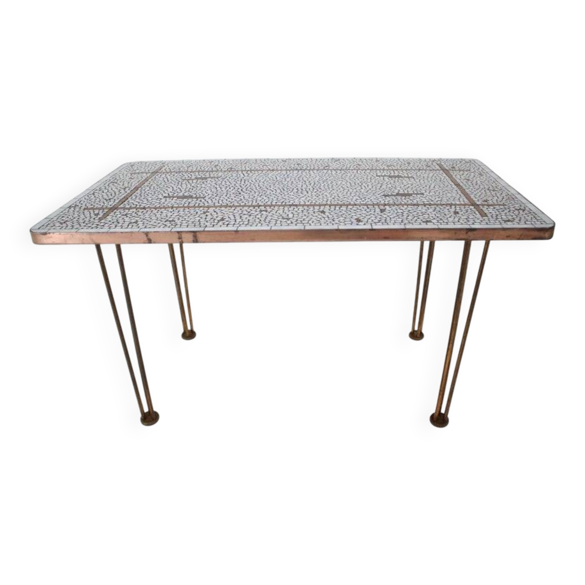 Mid-Century Modern Brass Mosaic Conference Table, 1960s