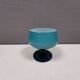 Vintage turquoise glass pedestal bowl Carlo Moretti Italy 1960s