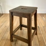 1950s wooden workshop stool