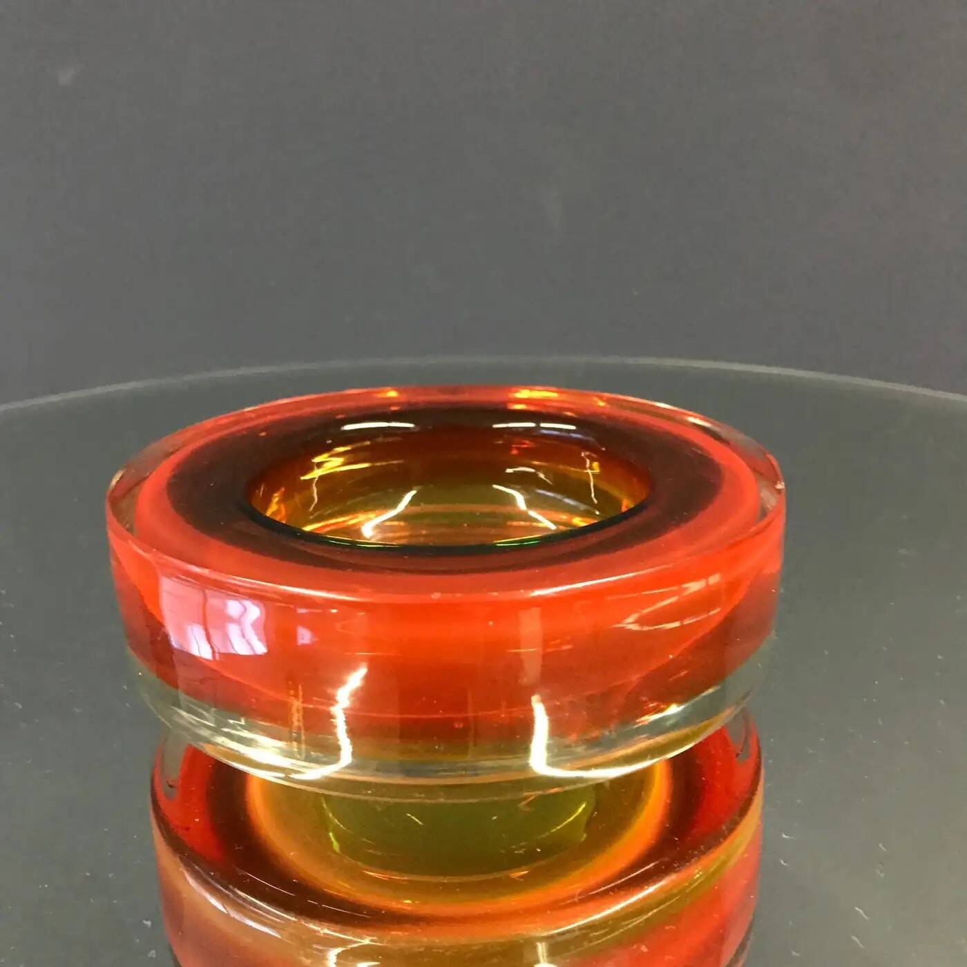 Vintage Orange Cigar Glass Ash Tray