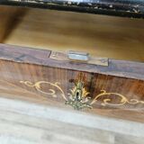 1960s bedroom dresser with six drawers and glass top