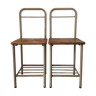 Paire de chaises d’internat 1950