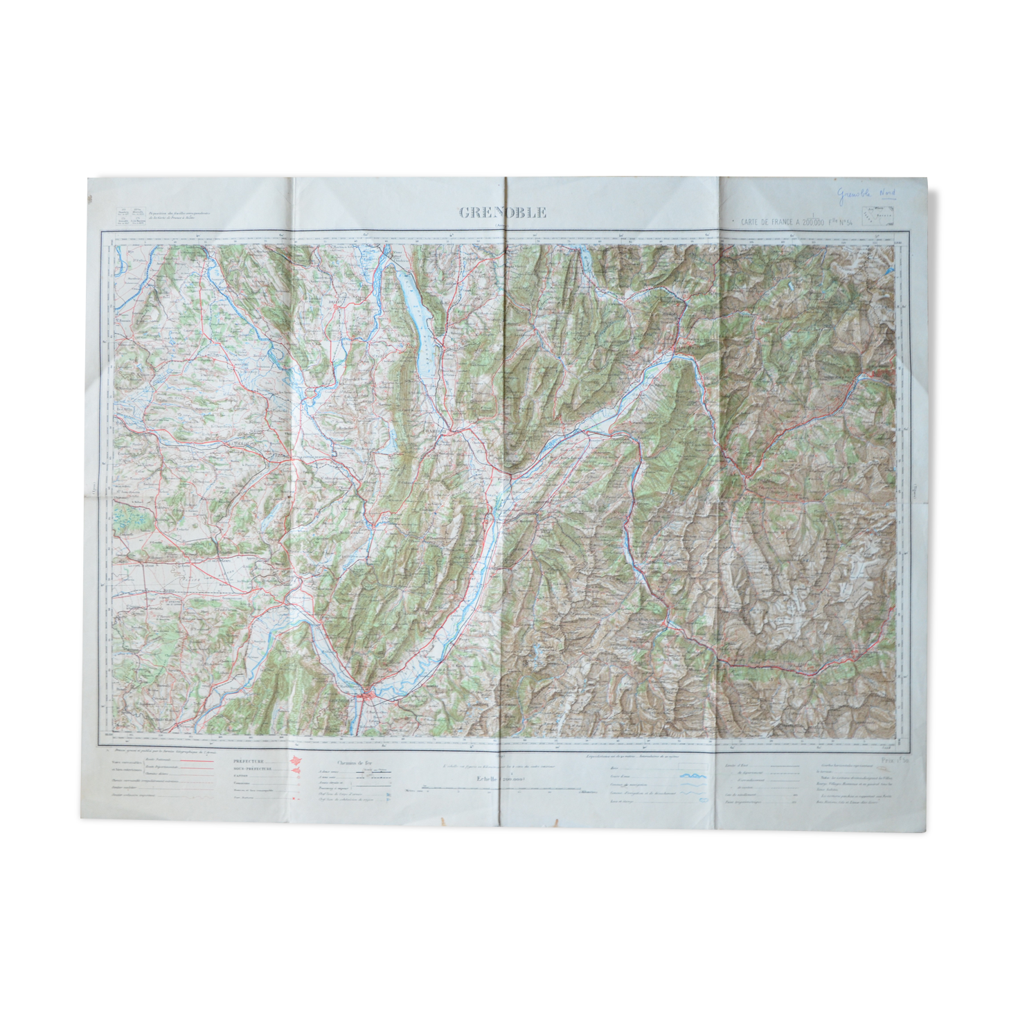 Carte vintage de Grenoble