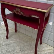 Console Louis XV Rouge Bordeaux et Or