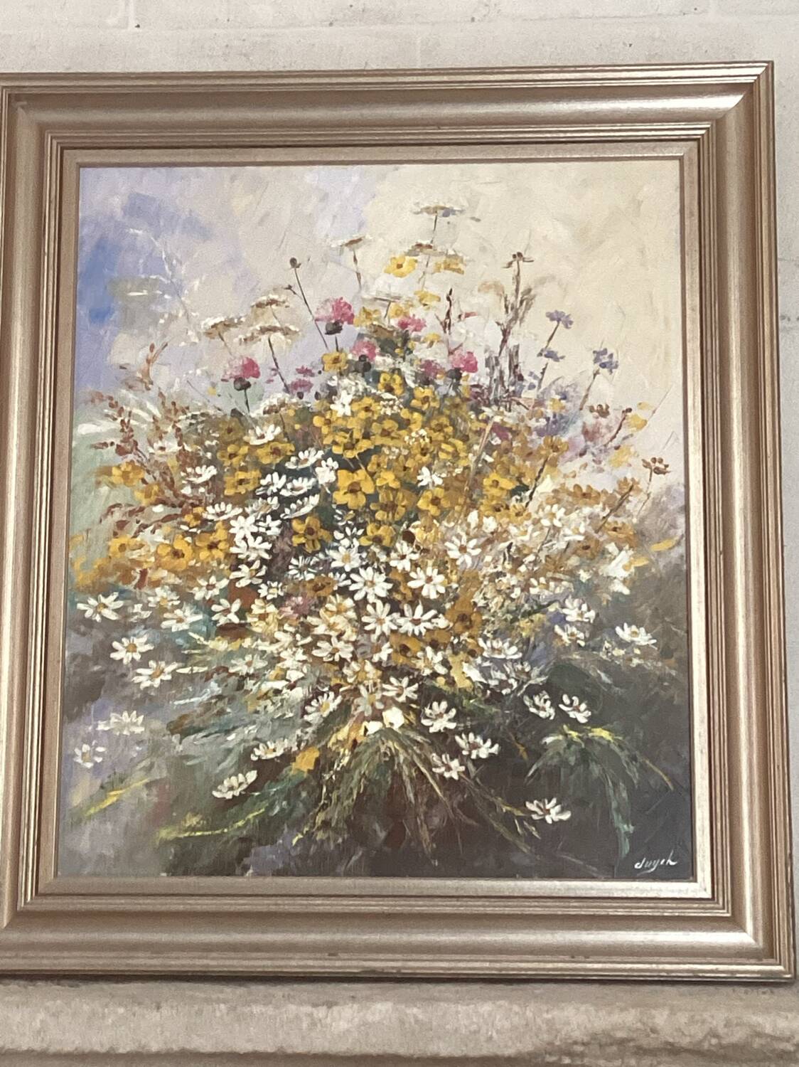 Tableau bouquet de fleurs champêtre
