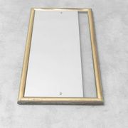 Vintage mirror with brass frame and transparent glass insert – Italian design 1970s
