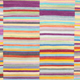 Contemporary Afghan kilim with colored bands 272 x 222 cm