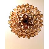 Lustre en verre de murano ambre « tronchi » d6