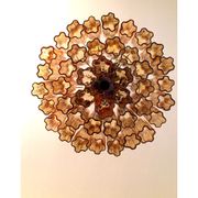 Amber “tronchi” murano glass chandelier d6
