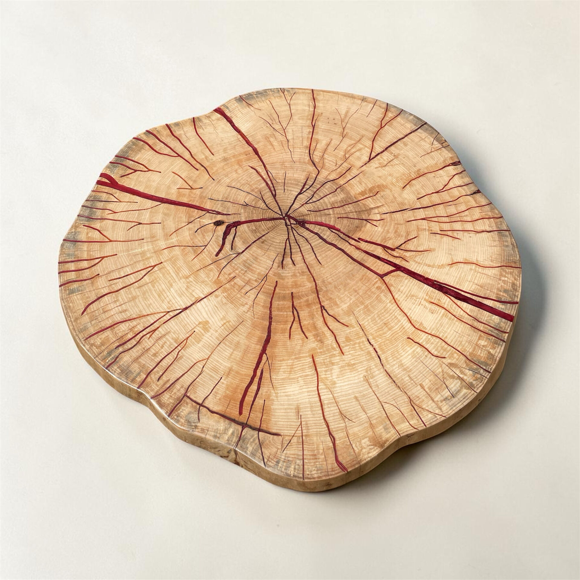 Handcrafted coffee table in solid ash – Unique piece