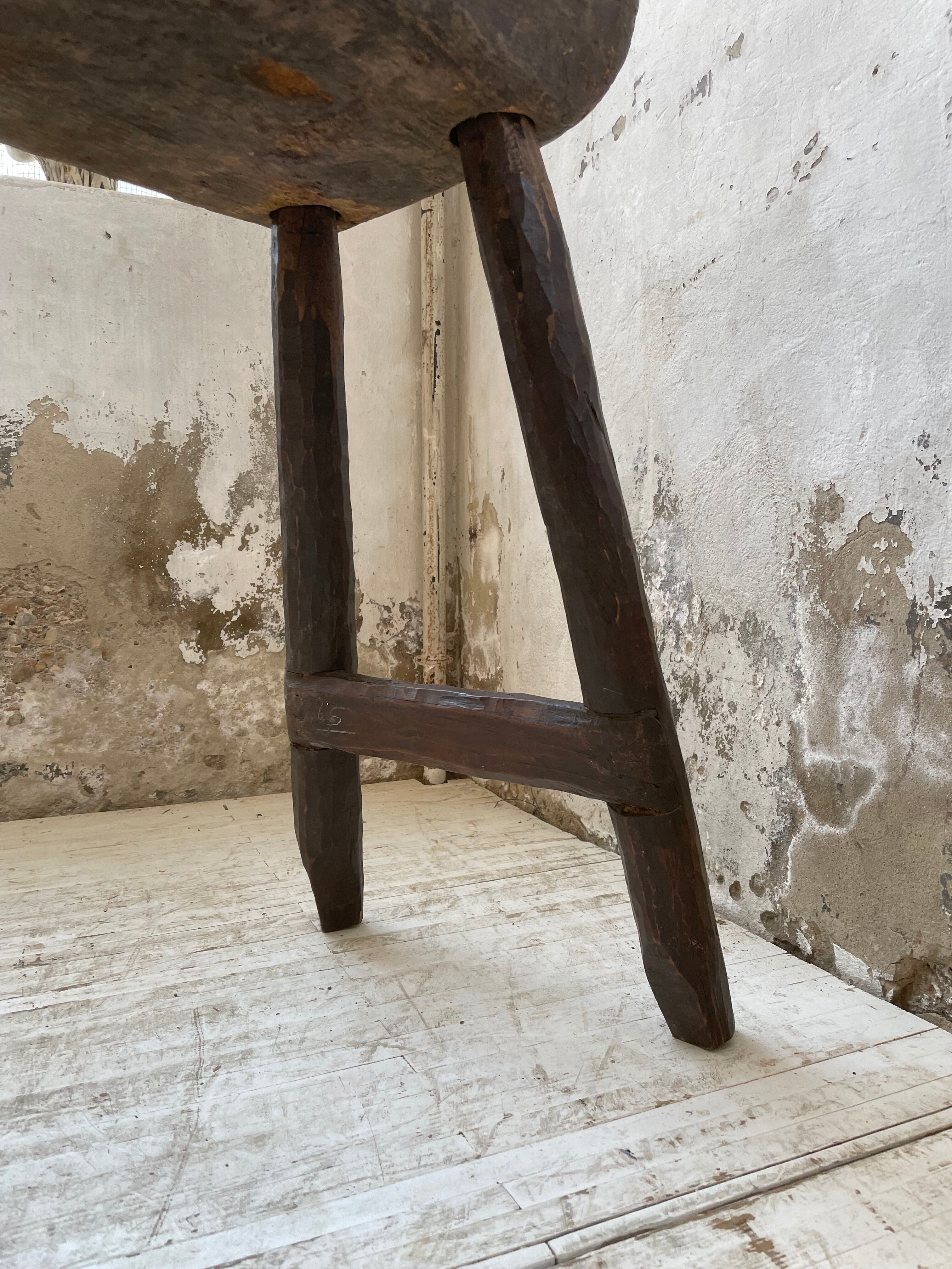 Brutalist solid wood console