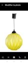 Yellow opaline glass pendant light from the 60s/70s