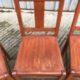 6 René Gabriel chairs from the reconstruction period in beech and plywood.