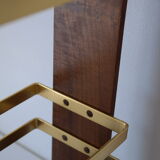 Vintage wooden and brass umbrella holder