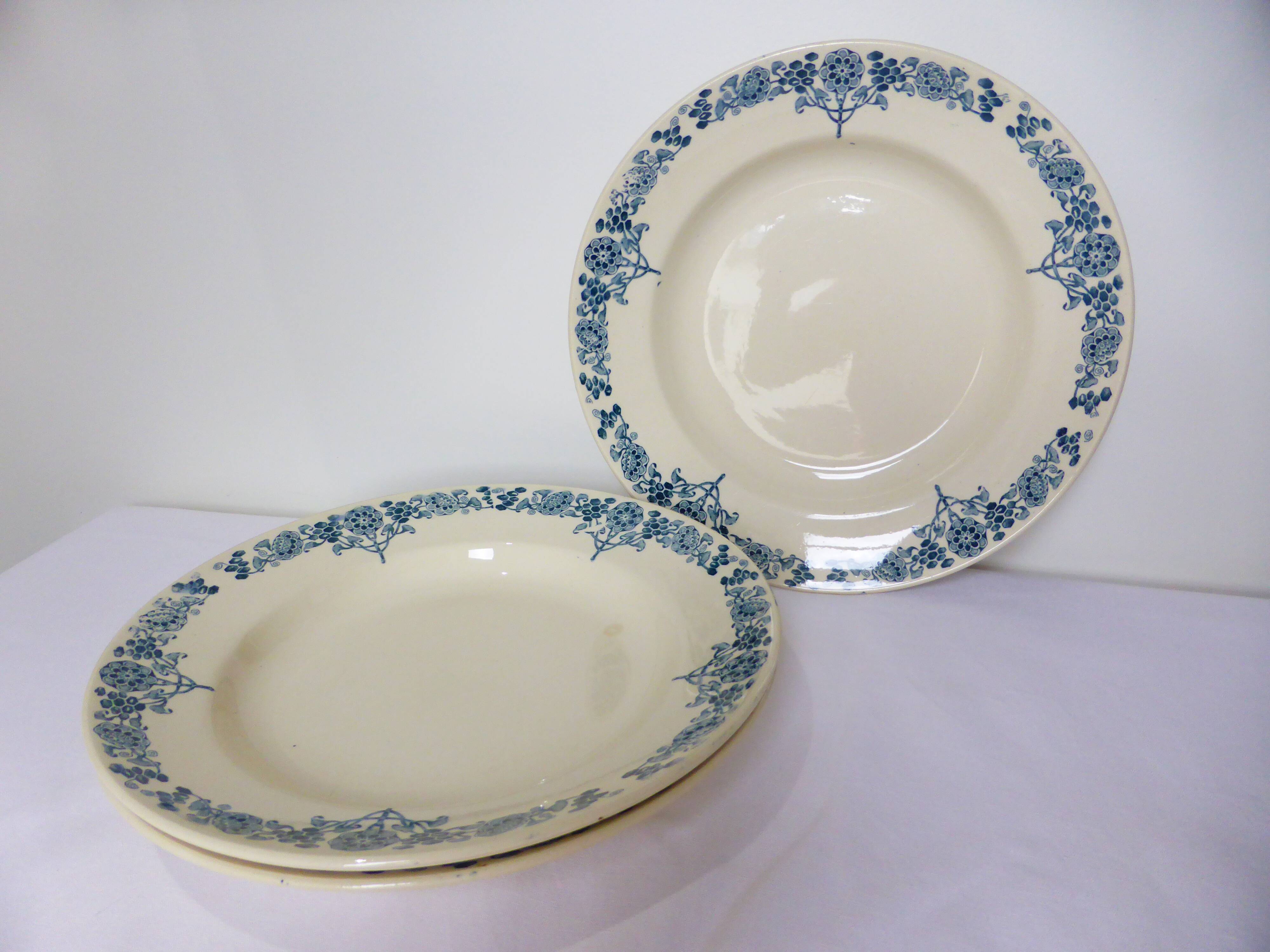 3 deep plates in ironstone from Longchamp model Christiane 220511