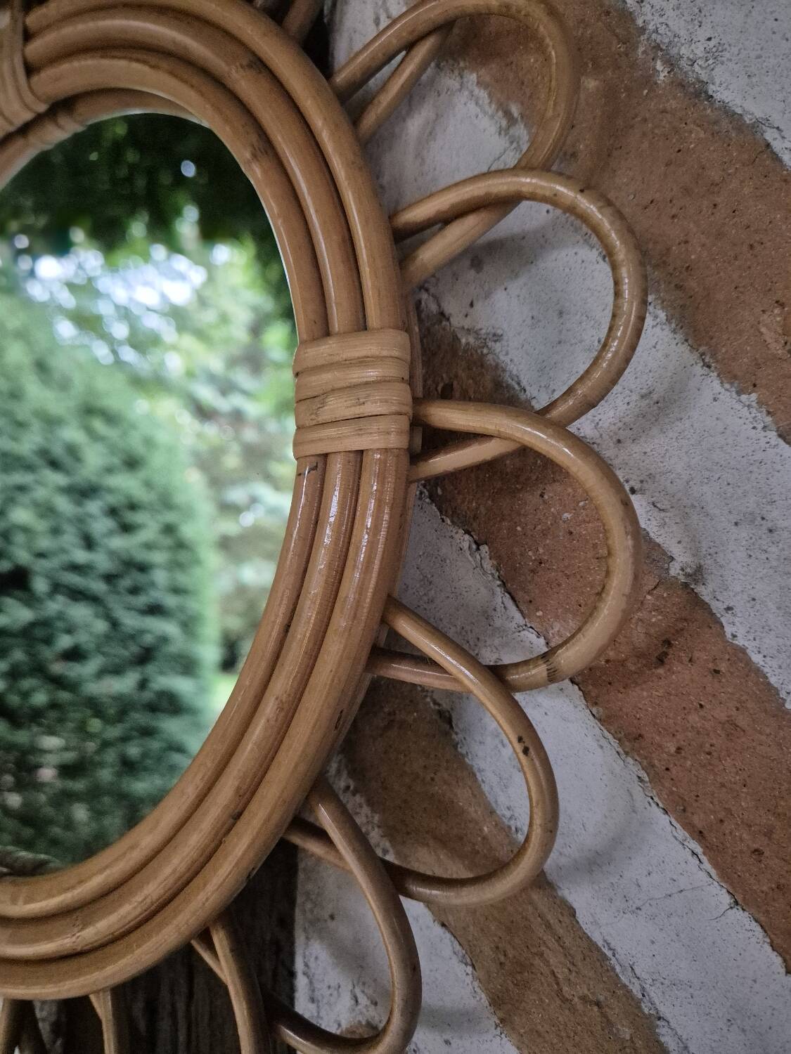 Vintage rattan mirror