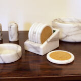 Set of table accessories in Carrara marble