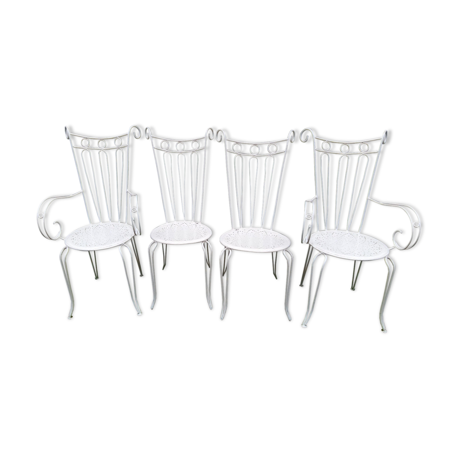 Set of 4 armchairs of garden furniture large files 40s
