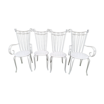 Set of 4 armchairs of garden furniture large files 40s