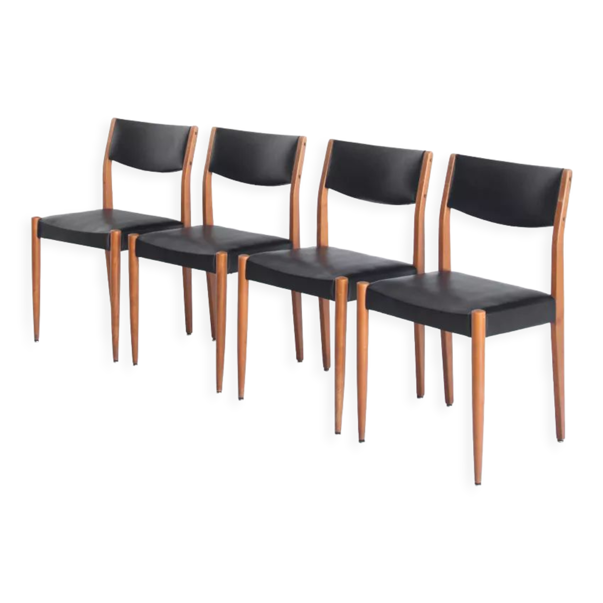 Set of 4 Scandinavian style chairs, France, 1960s