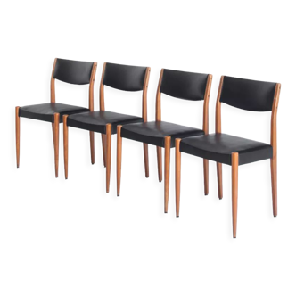 Set of 4 Scandinavian style chairs, France, 1960s