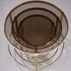 Set de trois tables basses gigognes en bronze et verre fumé, années 70