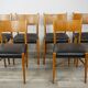 Wooden oval table and 6 matching chairs 60