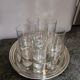 Vodka service with its metal stand