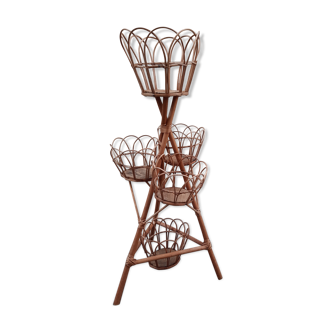 Porte plante en rotin