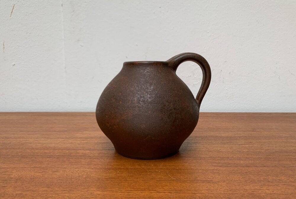 Brutalist vases and carafes from the mid-century by Hartwig Heyne pottery, Germany, 1960s.