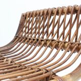 Mid century rattan benches, set of 2