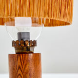Table lamp with raffia shade