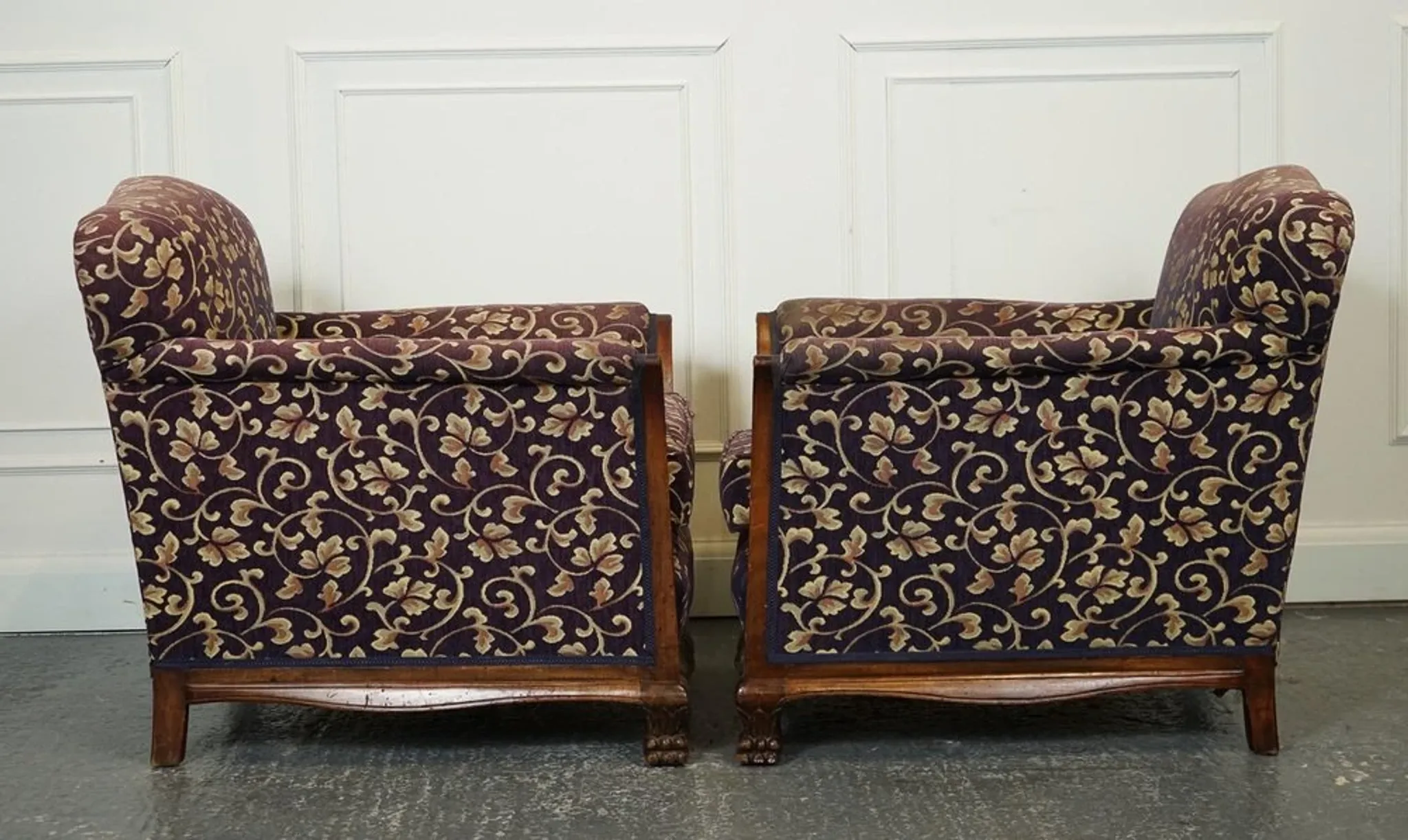 Victorian Fabric Sofa and Armchairs, Set of 3
