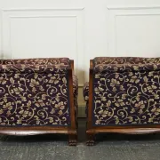 Victorian Fabric Sofa and Armchairs, Set of 3
