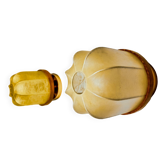 Paire d'appliques "cocon", résine et pin, italie, 1970