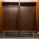 Wardrobe 1970 teak 4 doors half wardrobe half shelf 182 cm