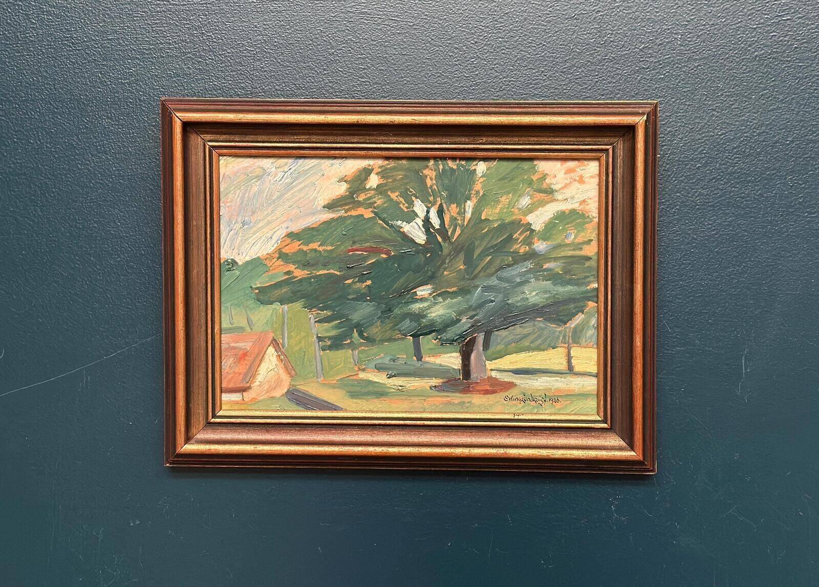 Huile su panneau suédoise – “Arbre majestueux” par Erling Lundquist